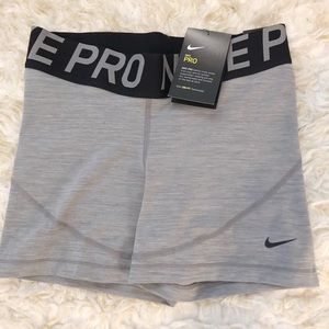 Women’s Nike pro grey dri-fit spandex shorts